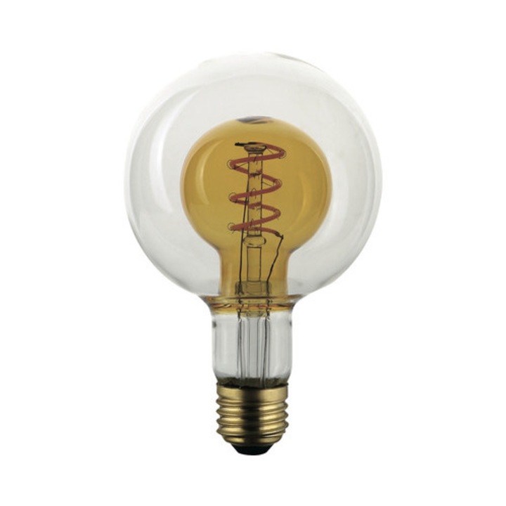 Bec Vintage Led Flair E27 4w, Glob G95 Auriu, Durata Viata 15.000 H