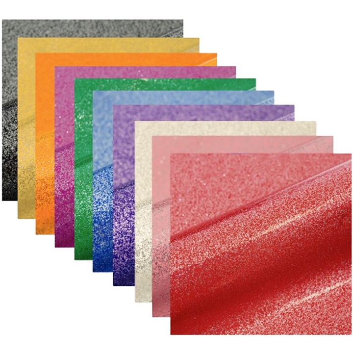Set 10 Folii HTV Siser Sparkle P.S. Film, A4, Multicolor
