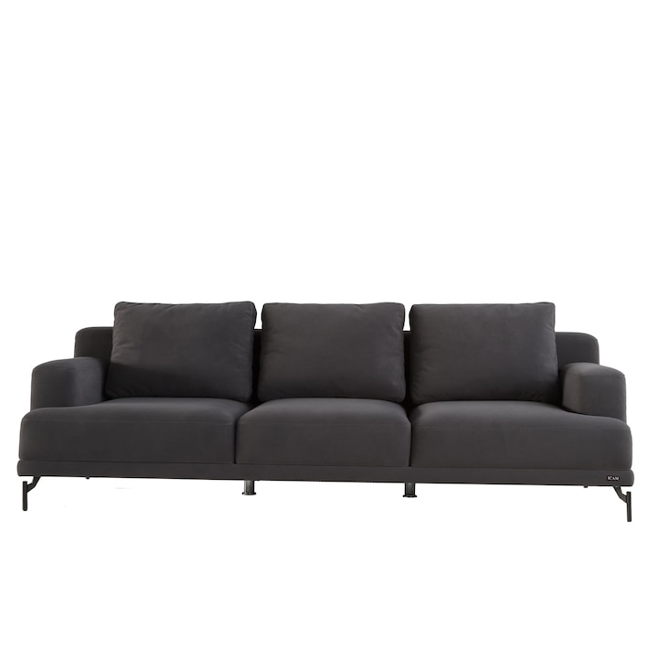 Canapea fixa SENIOR, 3 locuri, Gri, 260x111x80 cm