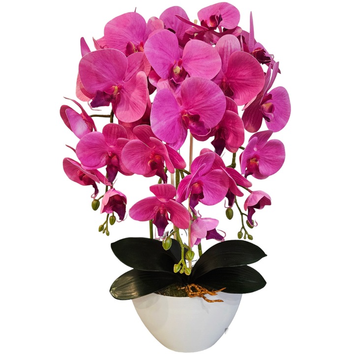 Damich mesterséges orchidea cserépben, 60 cm, rózsaszín