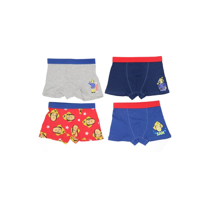 4 db-os boxer keszlet fiuknak, tobbszinu, Hero, Fireman Sam, Többszínű