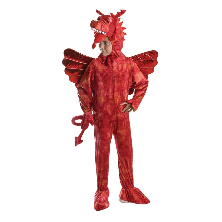 Costum dragon rosu KidMania® pentru copii, 8 ani, 128 cm