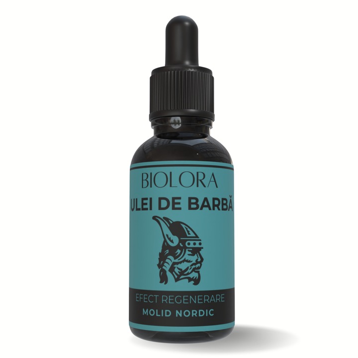Ulei pentru barba Biolora, aroma Molid Nordic, 30 ml, efect regenerare, cu uleiuri naturale si uleiuri esentiale