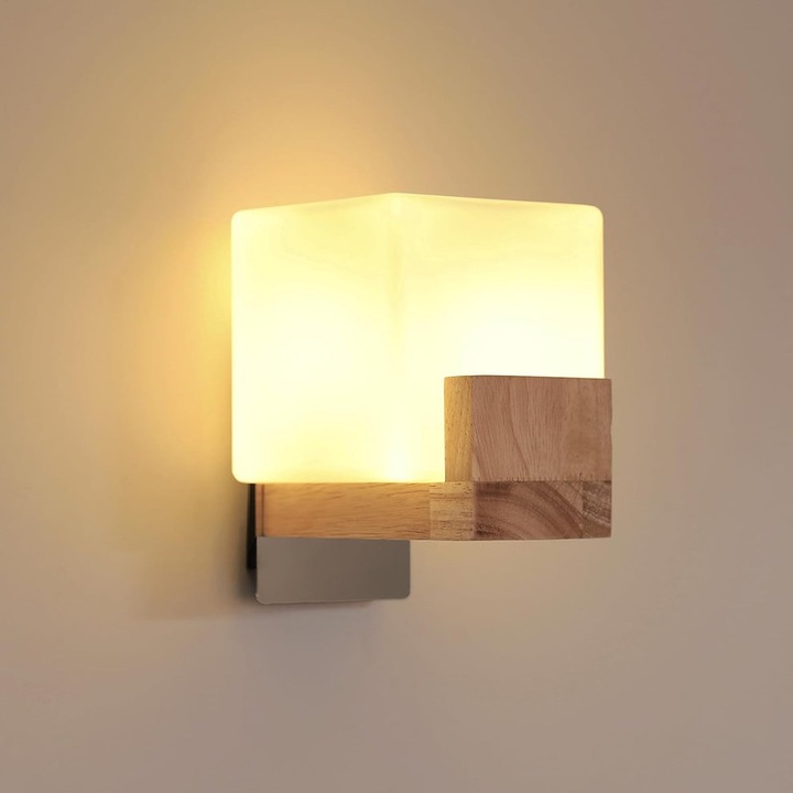 Аплик Led, Instrument, 20w регулируема дървесина, 3 цветни температури, За всекидневна, спалня, коридор, стълби, Регулируем, 3000k/4500k/6500k
