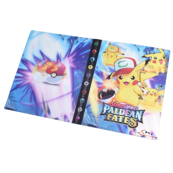 Албум за карти Pokemon Scarlet Violet, Paldean Fates, Stone, с отделения за 240 карти, 3D, многоцветен, Pk6