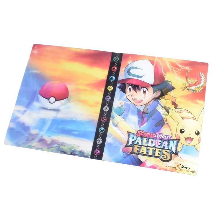 Album Pokemon Scarlet Violet, Paldean Fates, Stone®, compartimentat pentru 240 carti, 3D, multicolor, Pk5