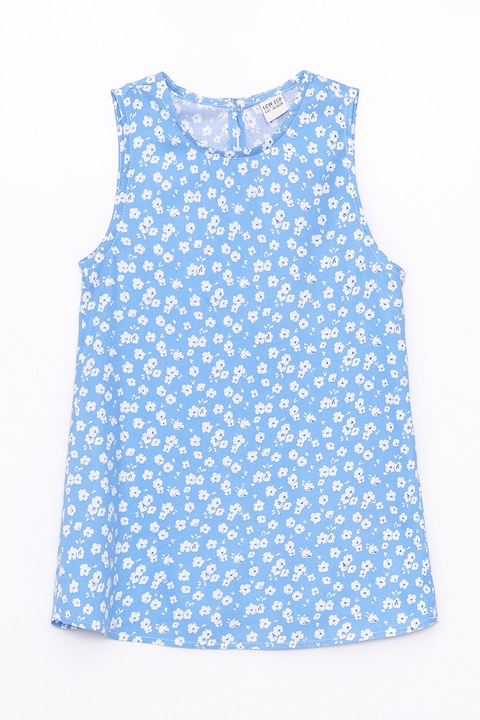LC WAIKIKI, Bluza de viscoza cu imprimeu floral, Alb/Albastru pastel