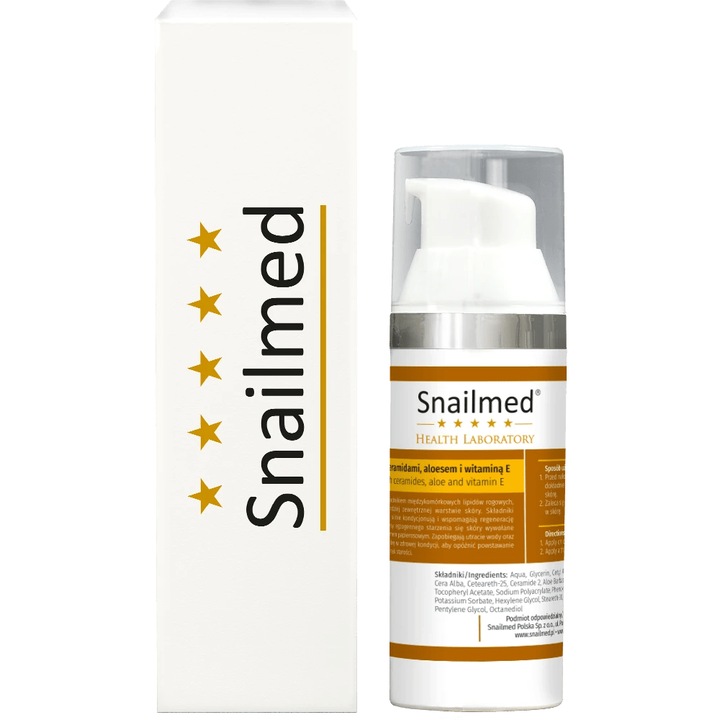 Crema dupa ras pentru barbati, Snailmed, Cu ceramide, aloe, vitamina E si ceara de albine, 50ml