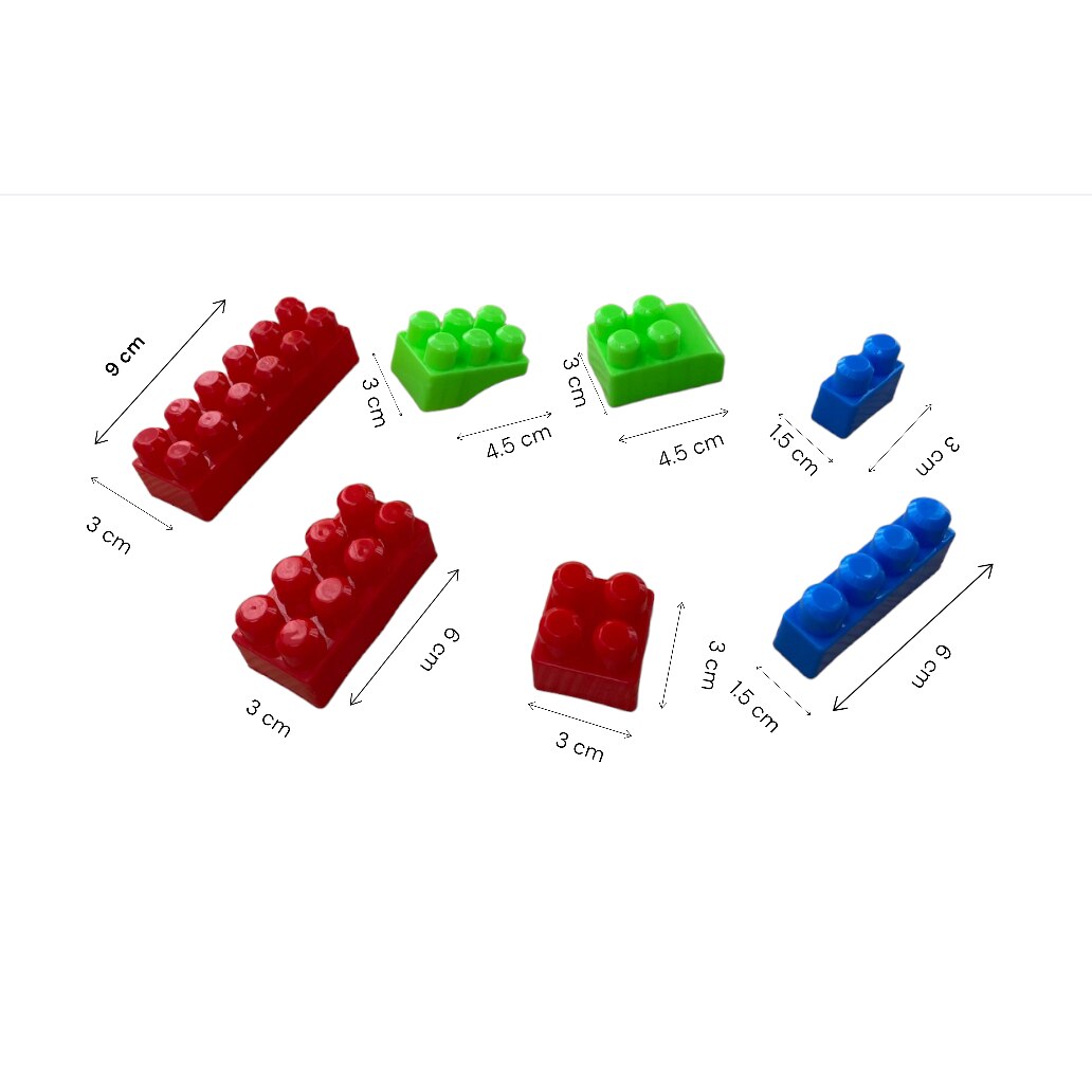 Set Cuburi de Construit in saculet cu fermoar, Multicolor, Diversitate ...