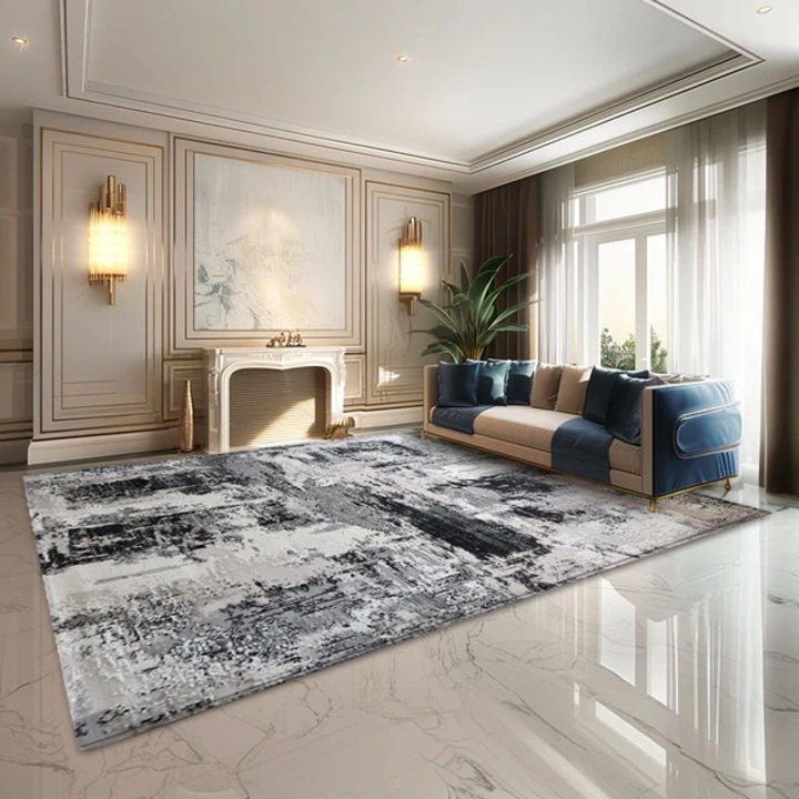 Covor Ovidiu Gri cu Negru 80 x 150 cm
