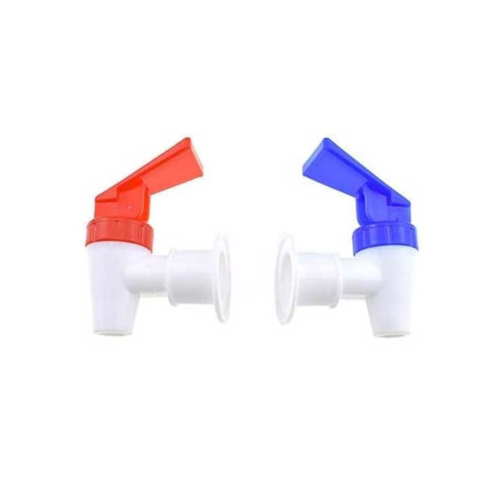 Комплект от два броя кранове за диспенсер, студена и топла вода с вътрешна резба от здрава пластмаса