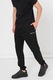 Champion, Pantaloni de trening cu model uni si detaliu logo, Negru, L