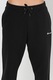 Champion, Pantaloni de trening cu model uni si detaliu logo, Negru, L