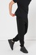 Champion, Pantaloni de trening cu model uni si detaliu logo, Negru, L