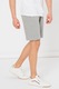 Champion, Pantaloni scurti de bumbac cu snur, Gri melange