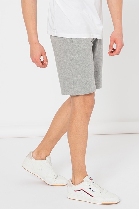 Champion, Pantaloni scurti de bumbac cu snur, Gri melange