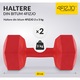 Set de 2 greutati de fier pentru antrenament de forta si fitness, Pentru intarirea muschilor, 4FIZJO, 2x3kg, PVC, Rosu