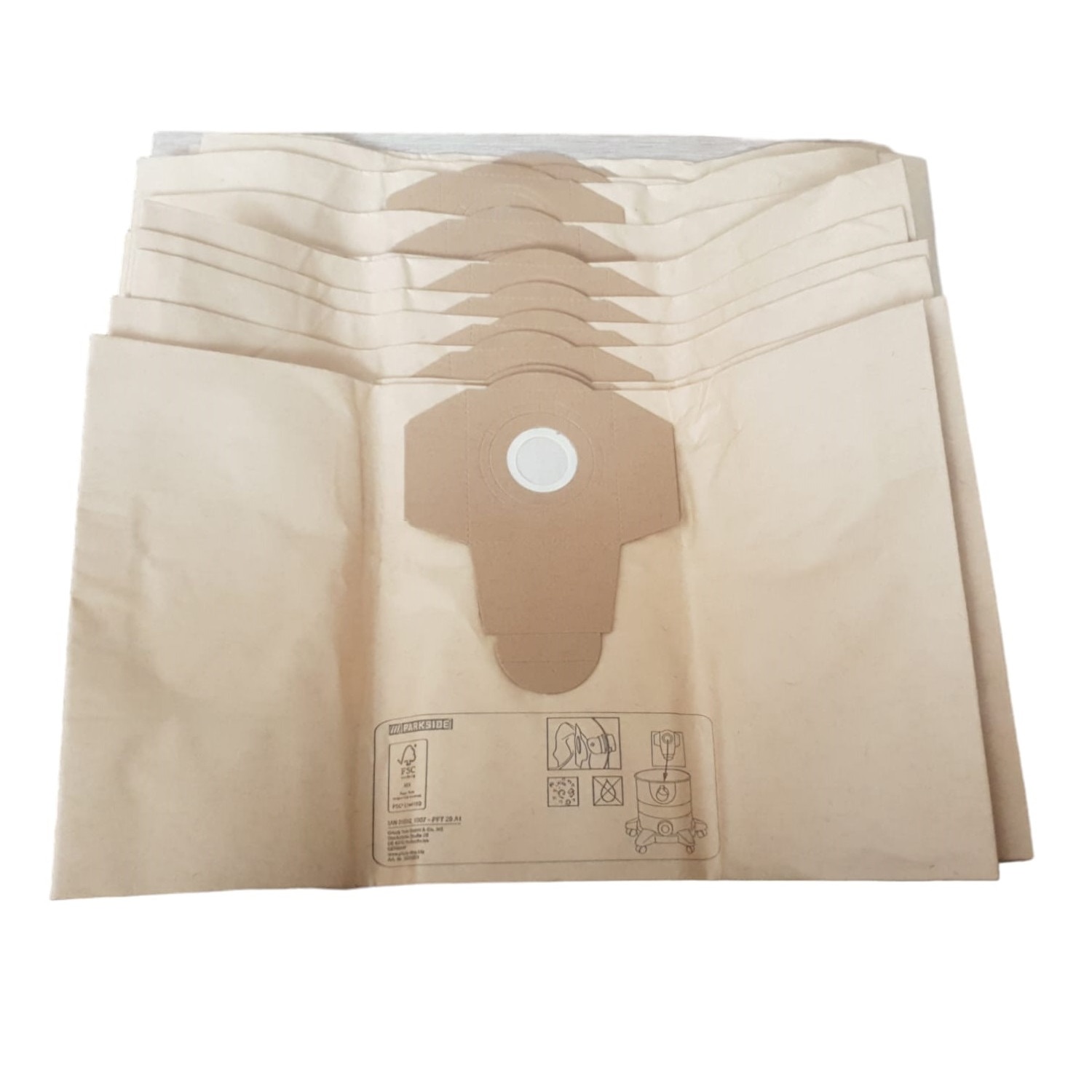 MisterVac 10 Sacchetti Per Aspirapolvere Compatibili Parkside PNTS 1500 B2 – Carta Speciale Alta Filtrazione - 5
