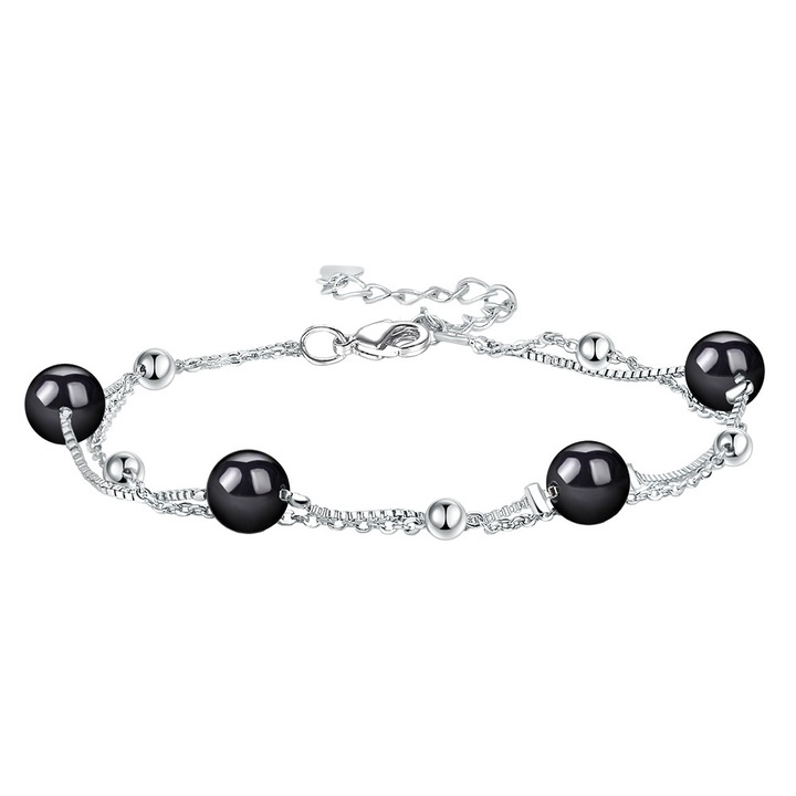 Bratara din onix si calcedonie, Cupru, 16cm