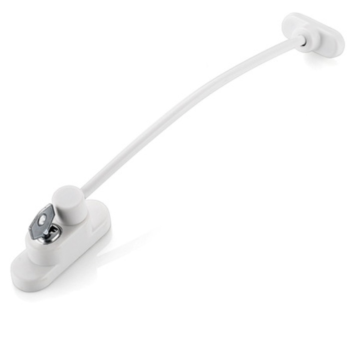 Set 2 incuietori usi, ZmdecQna, Inox/Aliaj de zinc, Alb