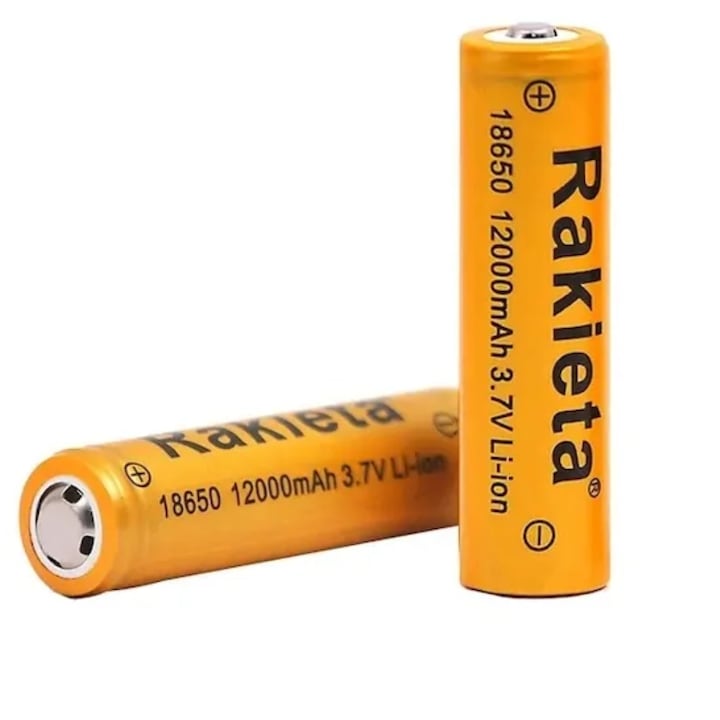 Újratölthető Akkumulátor, 12,000 mAh, 3.7 V, Li-Ion Model 18650, 2 db
