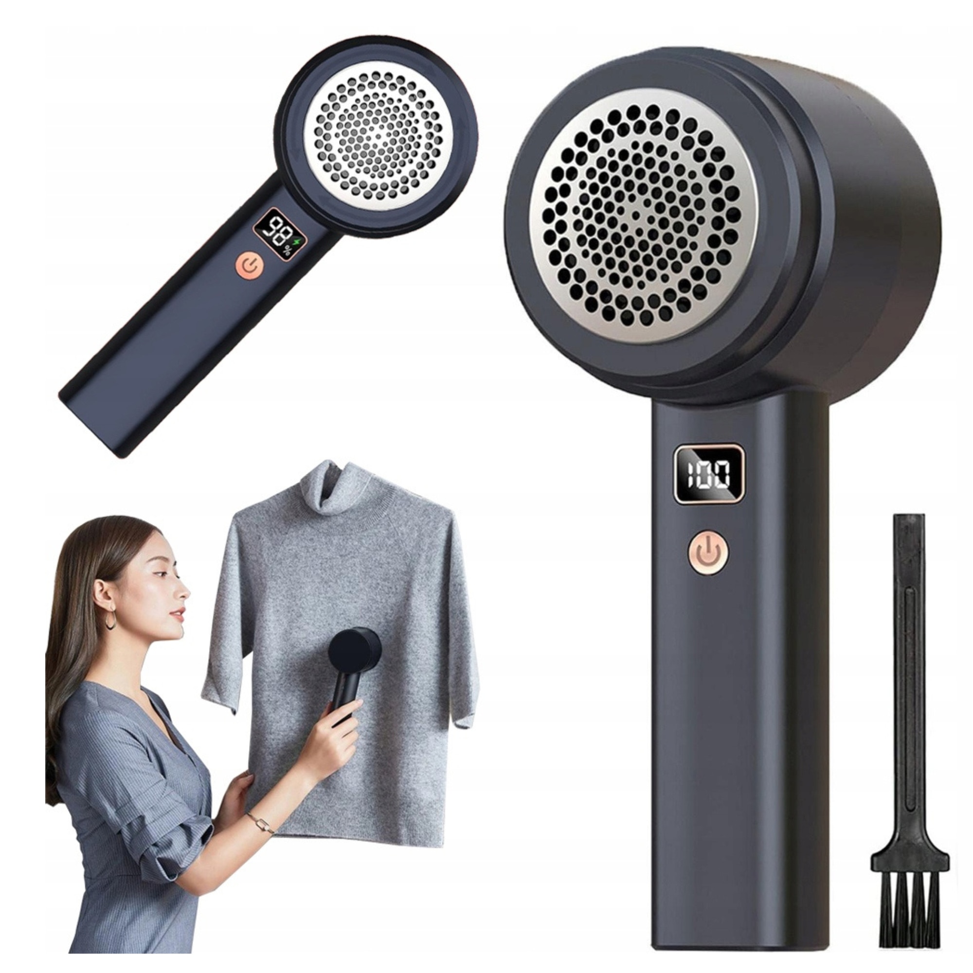 Aparat pentru scame, de pe haine, 8 W, 3 nevele viteza, cu baterie reincarcabila