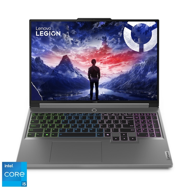 Lenovo Legion 5 16IRX9 16" WQXGA IPS laptop, Intel® Core™ i5-13450HX, 16GB, 512GB SSD, GeForce RTX™ 4060 8GB, EFI Shell, Magyar billentyűzet, Szürke