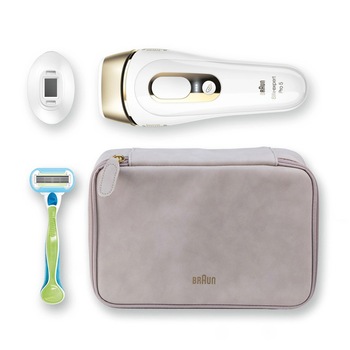Set Epilator, Braun, IPL, Silk expert Pro 5, Alb