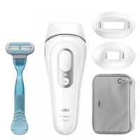Epilator IPL Braun Silk-expert PRO 3 PL3121, SkinPro (SensoAdapt), 3 trepte de intensitate, alb/argintiu