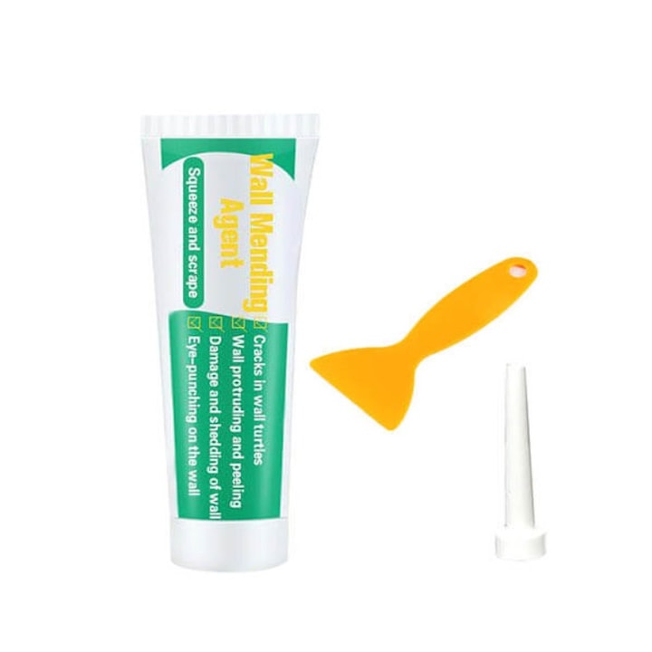 Комплект шпакловки за мигновен ремонт на стени, с бързо съхнене, тип паста, 100 g, бял + шпатула