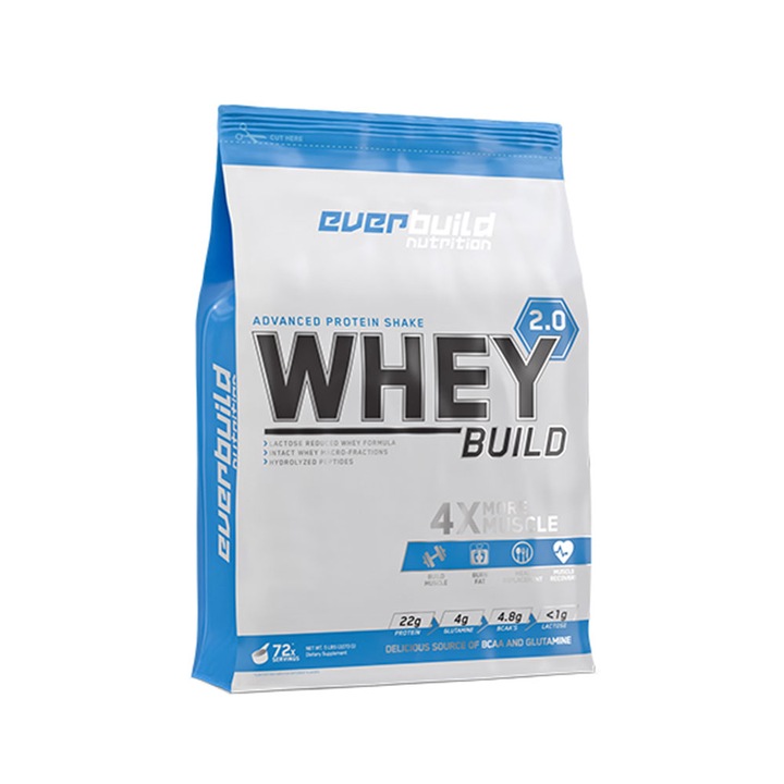 Proteine din zer, pudra proteica Everbuild, Whey Build 2.0, biscuiti cu crema, 2.270 Kg