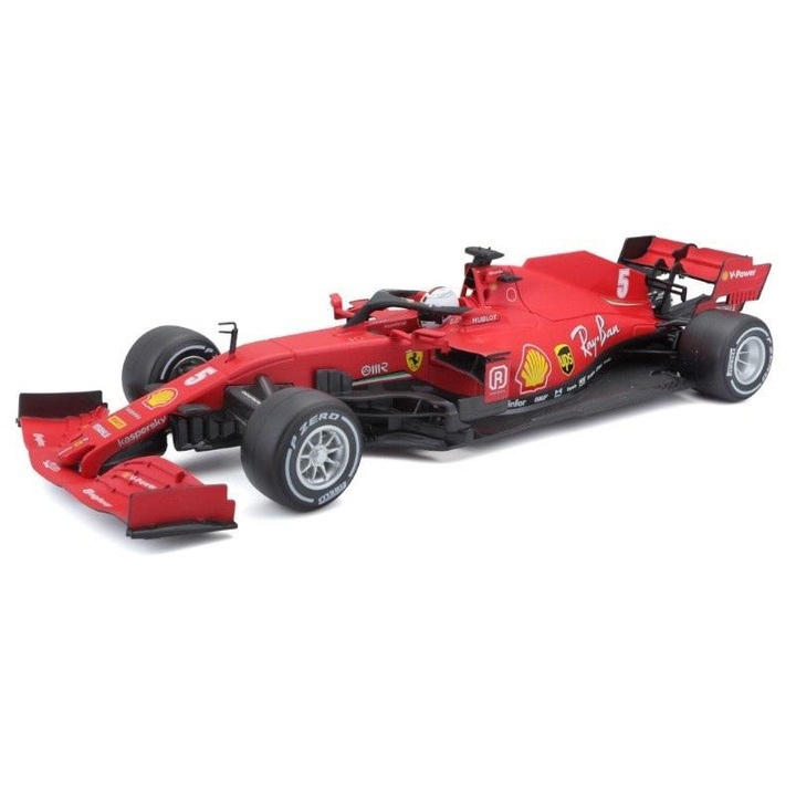 BBurago Ferrari F1 SF1000 modellautó, Sebastian Vettel sz. 5, piros, 1:18