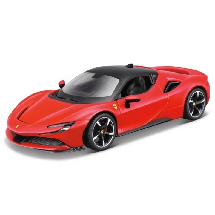 Macheta Auto BBurago Ferrari SF90 Stradale, scara 1:24, cu elemente mobile