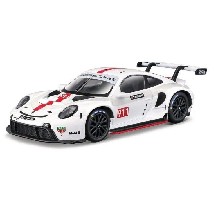 Количка BBurago, Porsche 911 RSR, бял, 14.5x7x6.5cm
