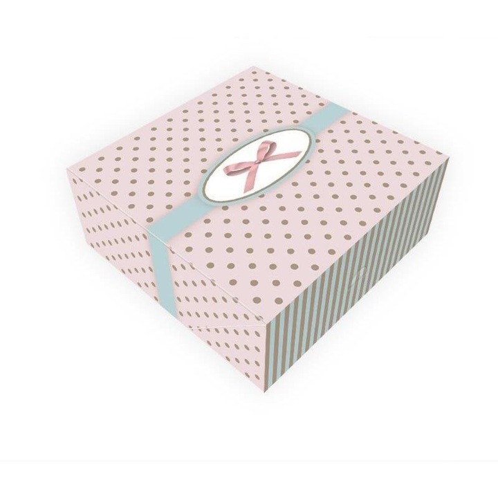 Комплект от 5 подаръчни кутии Beniamin, картон, шарка на точки, 230x230x105см