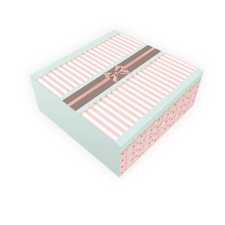 Комплект подаръчни опаковки Beniamin, картон, шарка на райета, 230x230x105cm, 5 бр.