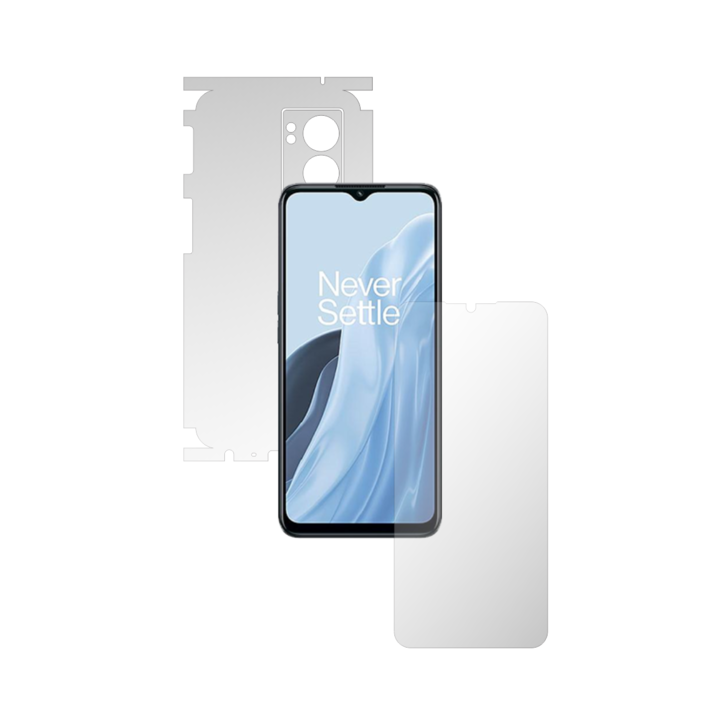 2X Folie24 teljes testet fedő képernyővédő készlet, OnePlus Nord N300-hoz, 360 fedés, képernyő + hátlap és oldalak, 1 szett Ultra-Clear + 1 szett matt, tapadó, rugalmas, önregenerálódással