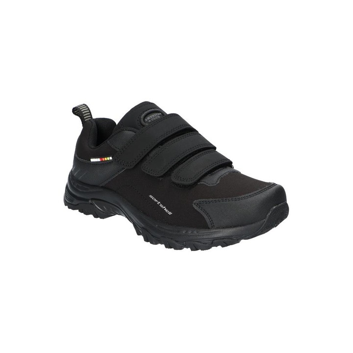 Pantofi de Trekking cu Velcro, American Club, Wt18224, Material Softshell, Negru