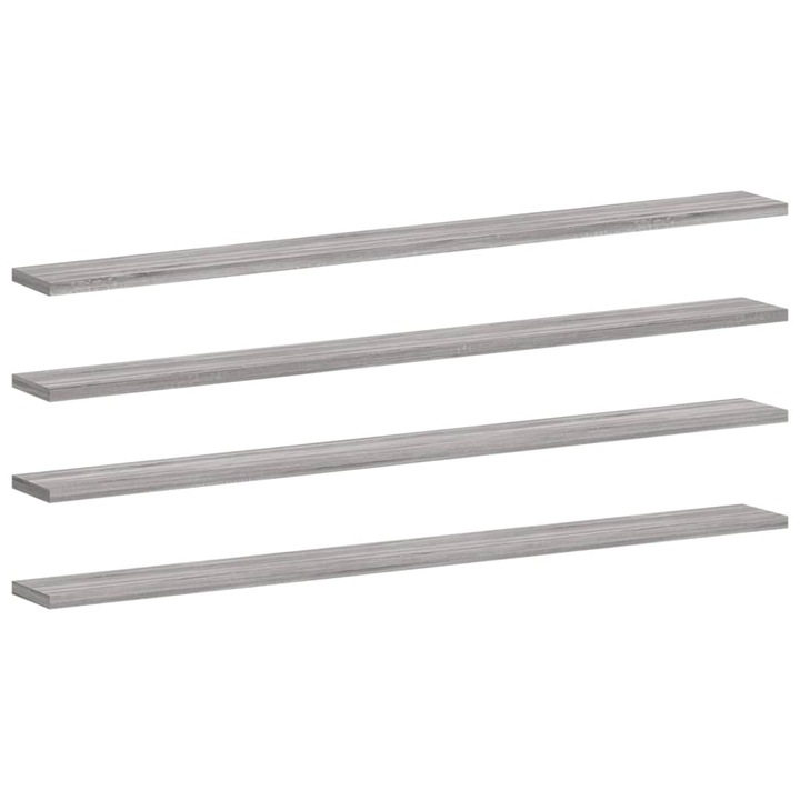 VidaXL 4 db szürke sonoma színű szerelt fa fali polc 100 x 10 x 1, 5 cm 3.3 kg