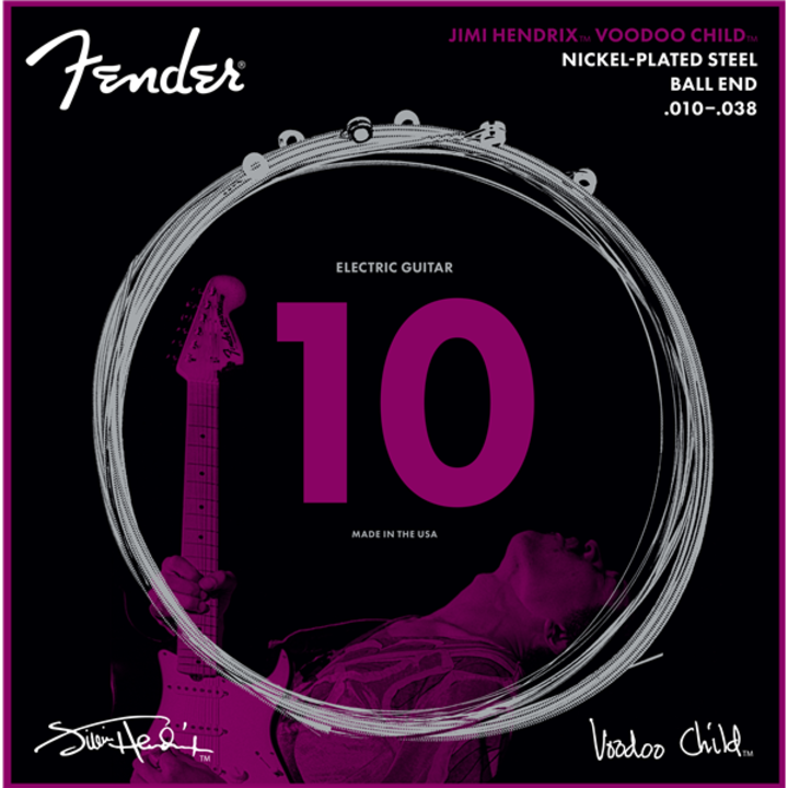 Комплект струни за електрическа китара, Fender, Jimi Hendrix voodoo child, Никелирана стомана, 10-34
