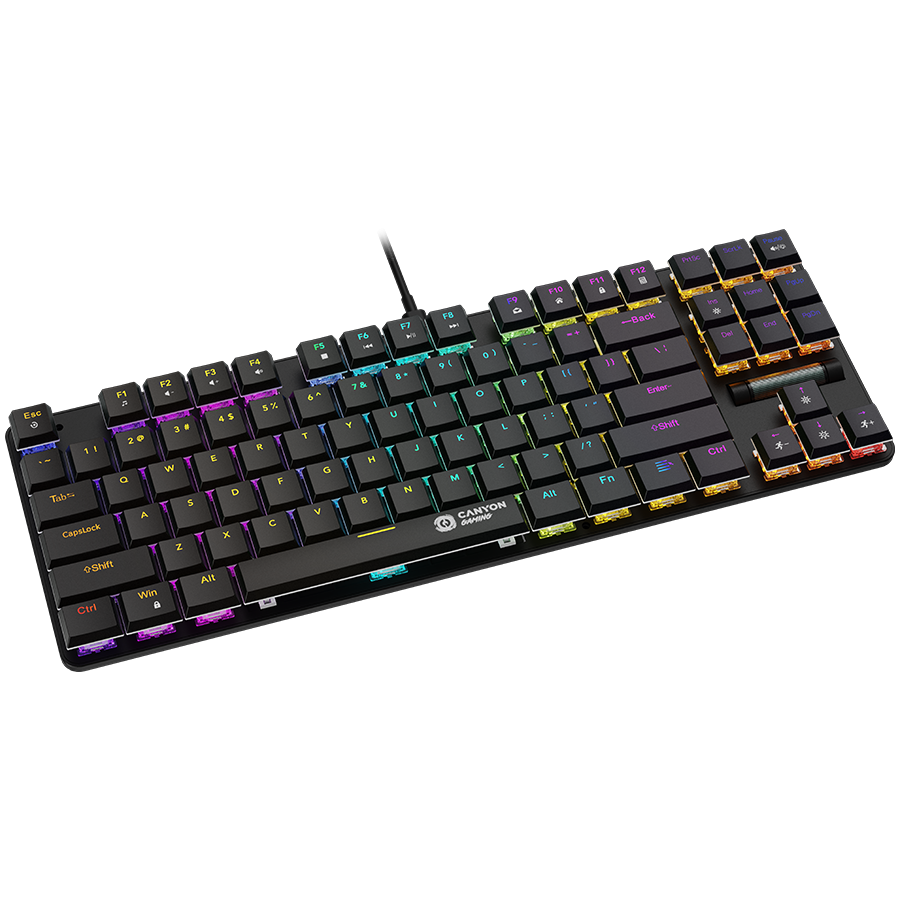 Геймърска клавиатура Canyon Cometstrike TKL GK-50, Черен, USB - eMAG.bg