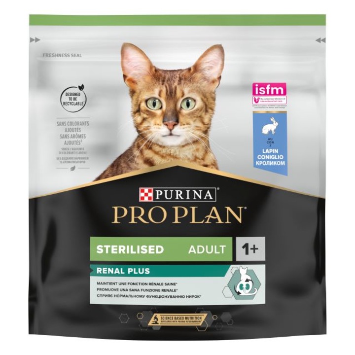 Суха храна, PURINA PRO PLAN STERILISED, за кастрирани котки в зряла възраст, със заек, 400g