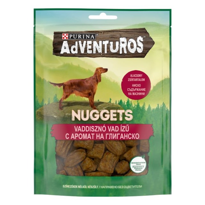 Лакомства за кучета, PURINA ADVENTUROS, Nuggets, в зряла възраст, Глиганско, 90g