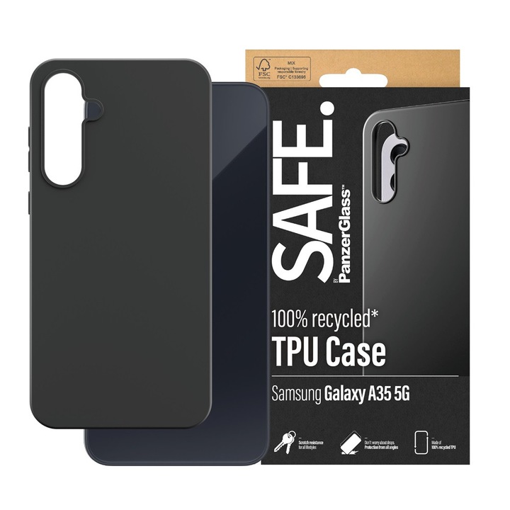 Mobiltelefon tok Samsung Galaxy A35 5 G készülékhez, TPU, fekete
