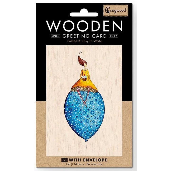 Felicitare Cozywood, cu plic, format C6, fabricata in Lituania