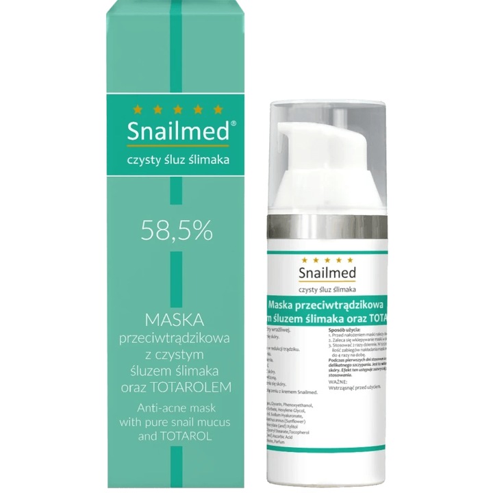 Masca anti-acnee pentru acnee si cicatrici de acnee, Snailmed, 30ml