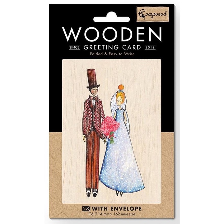 Felicitare, Cozywood, Lemn, Multicolor