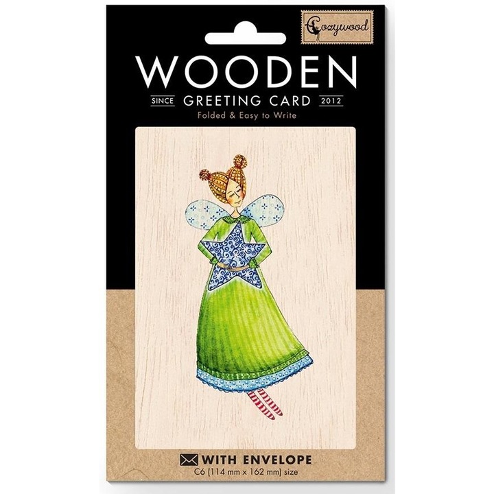 Felicitare, Cozywood, Lemn, 162x114 mm, Multiccolor