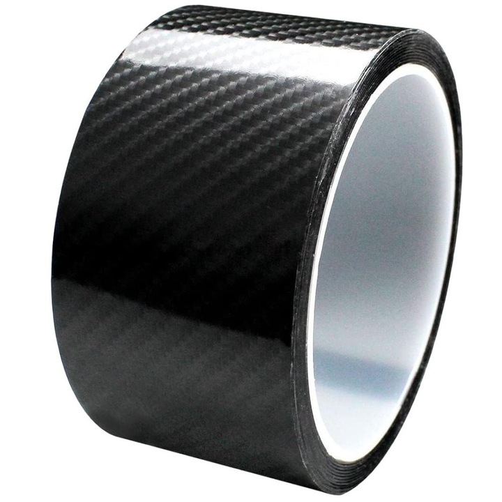 Banda protectie auto, Mmgoqqt, Fibra de carbon, 3m, Negru