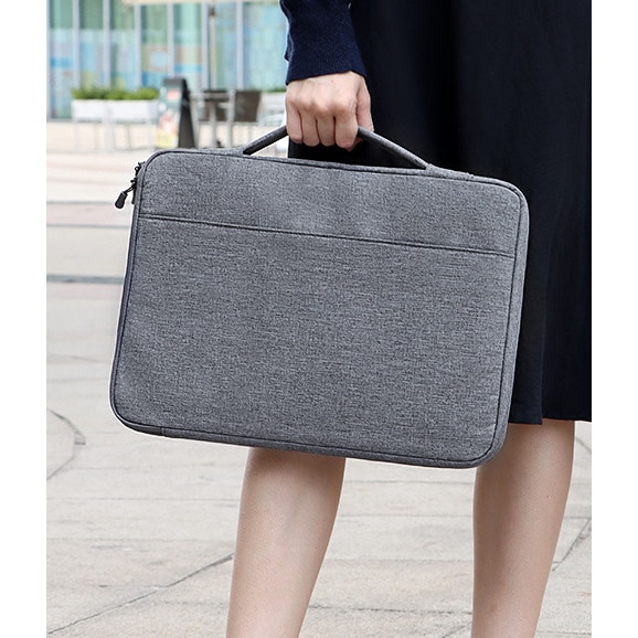 Geanta pentru laptop, Panza Oxford, Rezistenta la apa, 14.1-15.4 inch, Gri